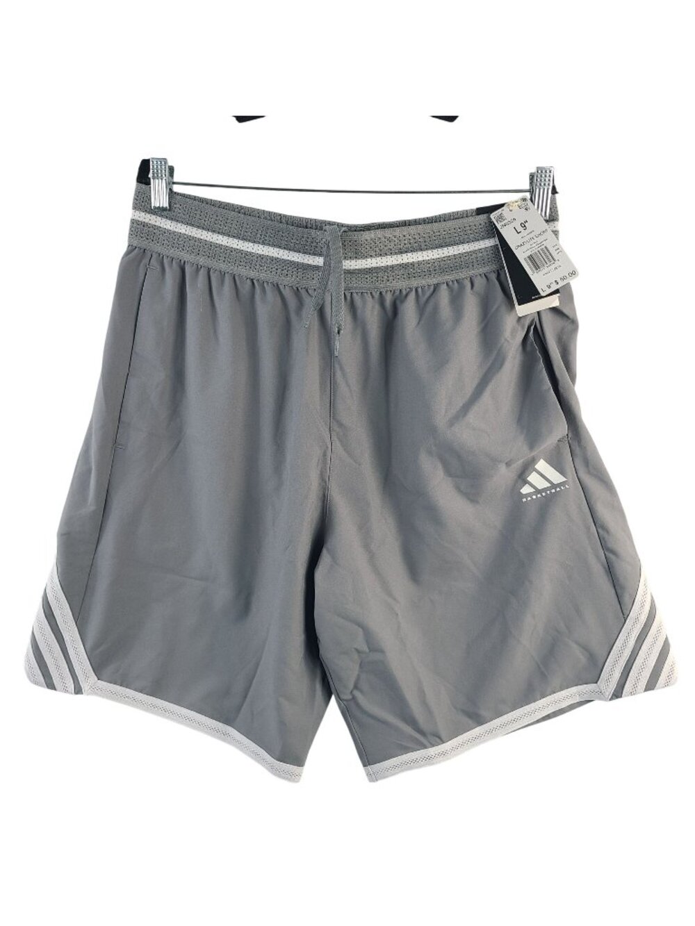 NEW Adidas Men's Crazy Light Basketball Shorts Loose Fit Gray 9" Inseam L